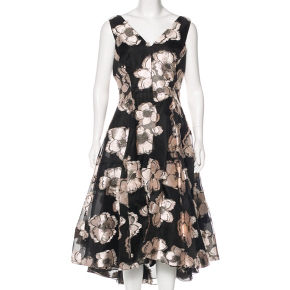 Lela Rose, size 8, black/white/silver evening dress - Picture 5 of 5